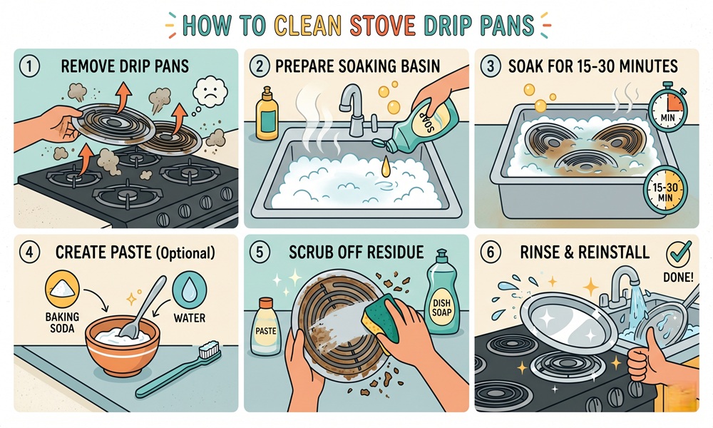 How to Clean Stove Drip Pans